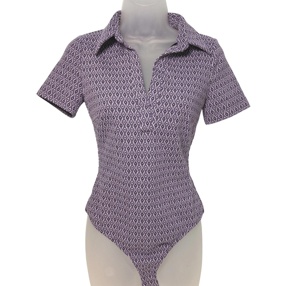 Zara Small Open Back Bodysuit Womens Purple Lavender sexy golf sporty unique